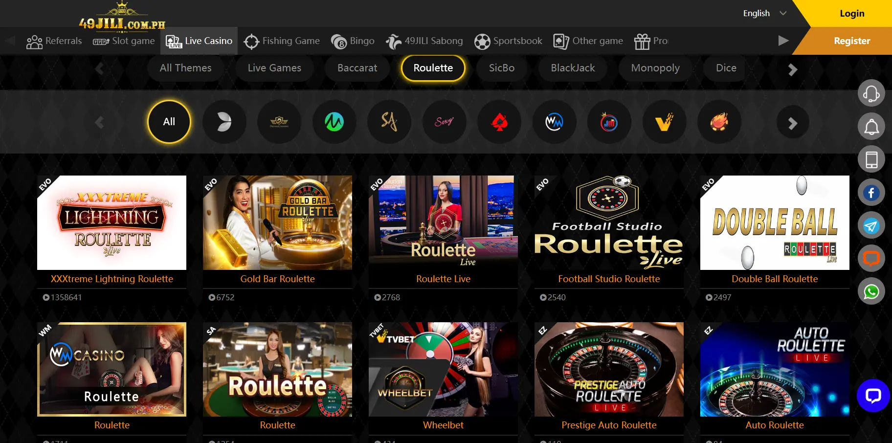 contact 49JILI-Live Roulette